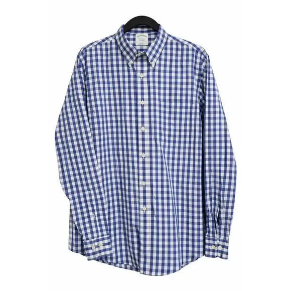 Brooks Brothers Regent Blue Gingham Button Down Men’s L, Bus/ Classic timeless - Picture 4 of 7